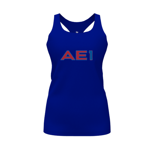 [CUS-DFW-RCBK-PER-RYL-FYS-LOGO2] Racerback Tank Top (Female Youth S, Royal, Logo 2)