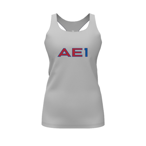 [CUS-DFW-RCBK-PER-GRY-FYS-LOGO2] Racerback Tank Top (Female Youth S, Gray, Logo 2)