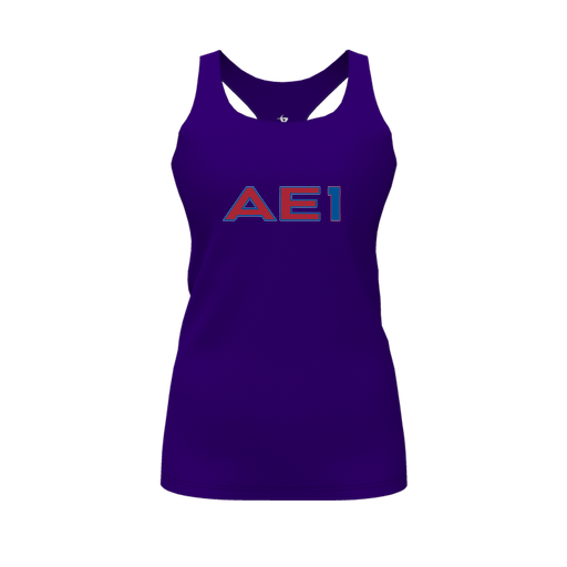 [CUS-DFW-RCBK-PER-PUR-FYS-LOGO2] Racerback Tank Top (Female Youth S, Purple, Logo 2)
