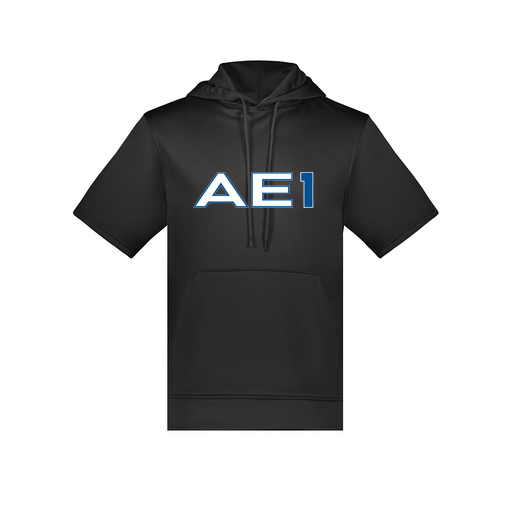 [6871.080.S-LOGO1] Men's Dri Fit Short Sleeve Hoodie (Adult S, Black, Logo 1)
