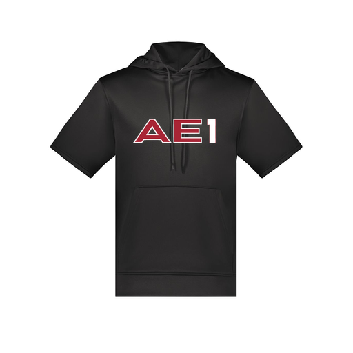 [6871.080.S-LOGO3] Men's Dri Fit Short Sleeve Hoodie (Adult S, Black, Logo 3)