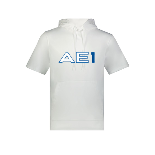 [6871.005.S-LOGO1] Men's Dri Fit Short Sleeve Hoodie (Adult S, White, Logo 1)