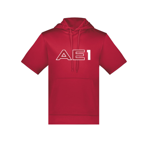 [6871.083.S-LOGO3] Men's Dri Fit Short Sleeve Hoodie (Adult S, Red, Logo 3)