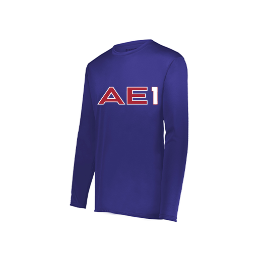 [222822.747.XS-LOGO3] Men's LS Smooth Sport Shirt (Adult XS, Purple, Logo 3)