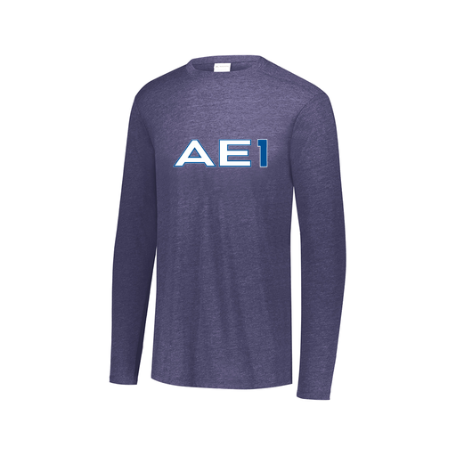 [FTLCUBNV-AXS-LOGO1] Decker Men's Tri-Blend T-Shirt - Long Sleeve (Adult XS, Navy, Logo 1)