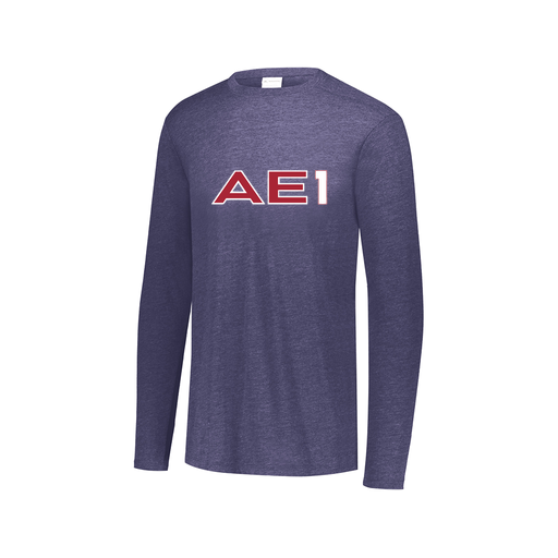 [FTLCUBNV-AXS-LOGO3] Decker Men's Tri-Blend T-Shirt - Long Sleeve (Adult XS, Navy, Logo 3)