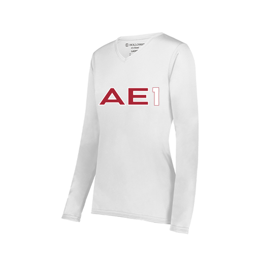 [222824.005.S-LOGO3] Ladies LS Smooth Sport Shirt (Female Adult S, White, Logo 3)